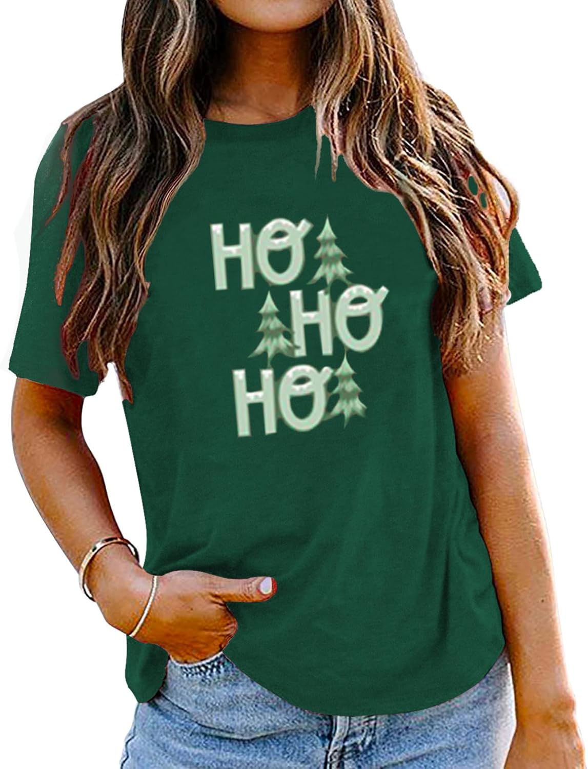 Christmas Shirts for Women Tis The Season Xmas Shirt Christmas Tree Graphics Tees Funny Holiday Family Party Tops - Image 2