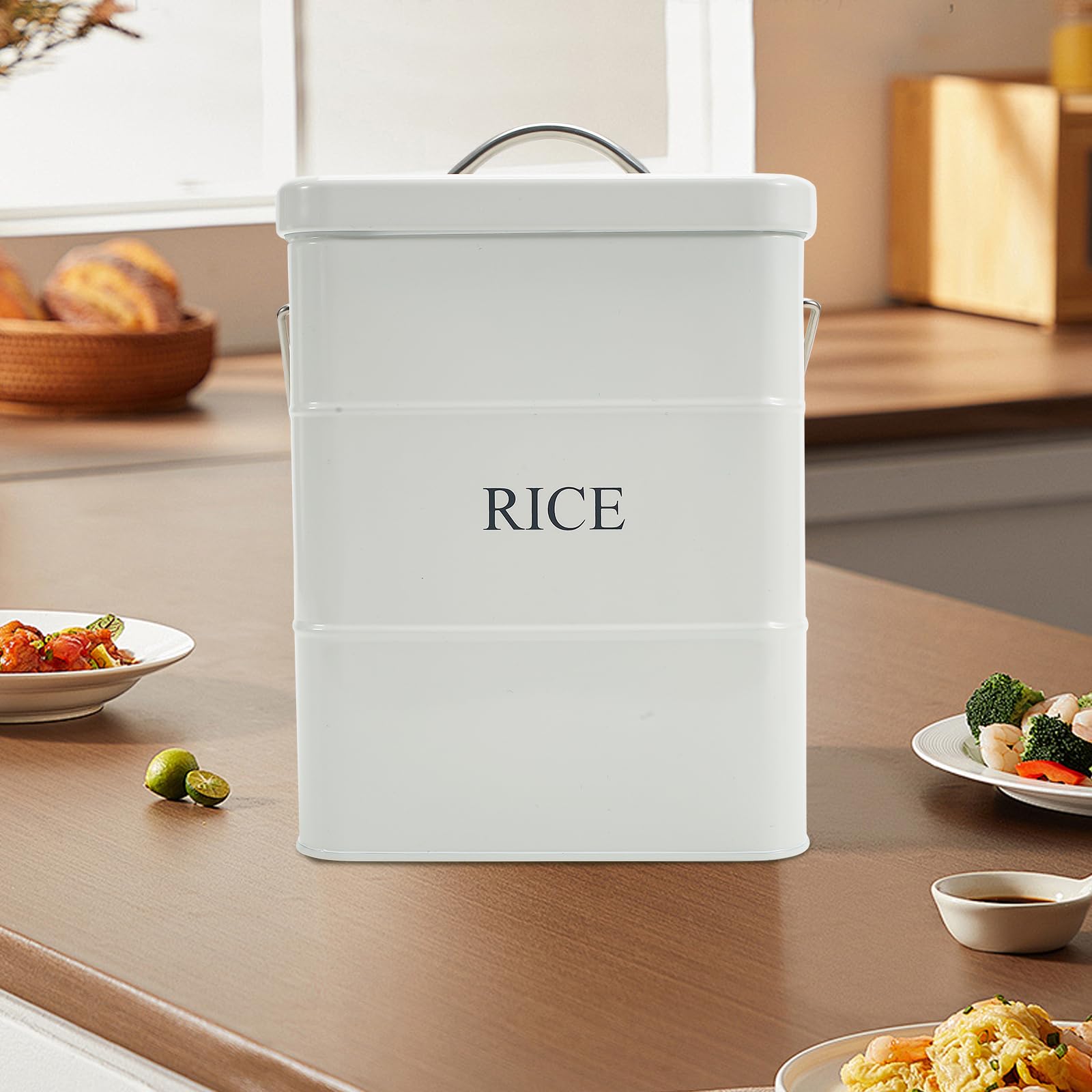 Amazon｜Gzsekken 米容器 5kg 大型 四角いご飯 蓋とハンドル付き 密封