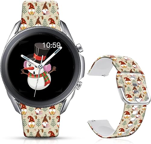 Miniatura 9 de DOO UC Correa de silicona floral de Navidad de 0.787 pulgadas compatible con Samsung Watch Active 2 de 1.575 pulgadas, 1.654 pulgadas, correa de