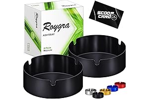 roygra 2-Pack Ash Tray in Black for Small Spaces