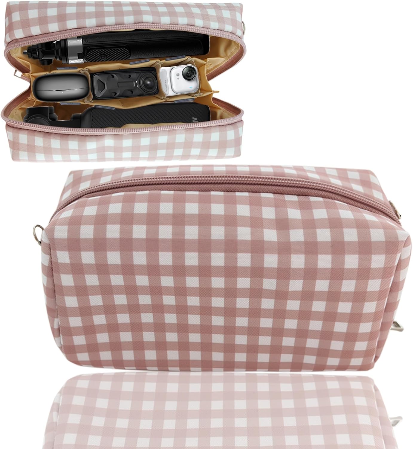 Action Camera Carry Case Crossbody Sling Bag Shoulder Purse for DJI Osmo Pocket 3 Go Pro Action 5 Pro Insta 360 X4 Action Sport Camera Accessories Pink