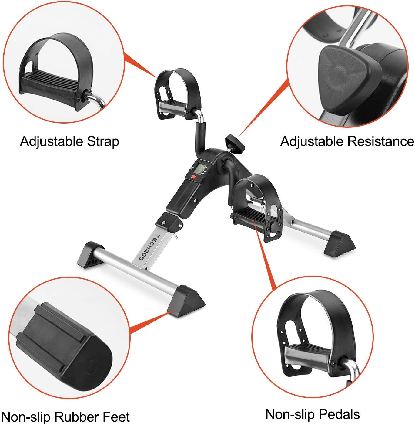 Under Desk Bike Pedal Exerciser Portable Home Exercise Bike Pedal Exerciser Foot Peddler Portable Therapy Bicycle Leg Peddler Portable Mini Cycle Bike for Hands Arm Trainer