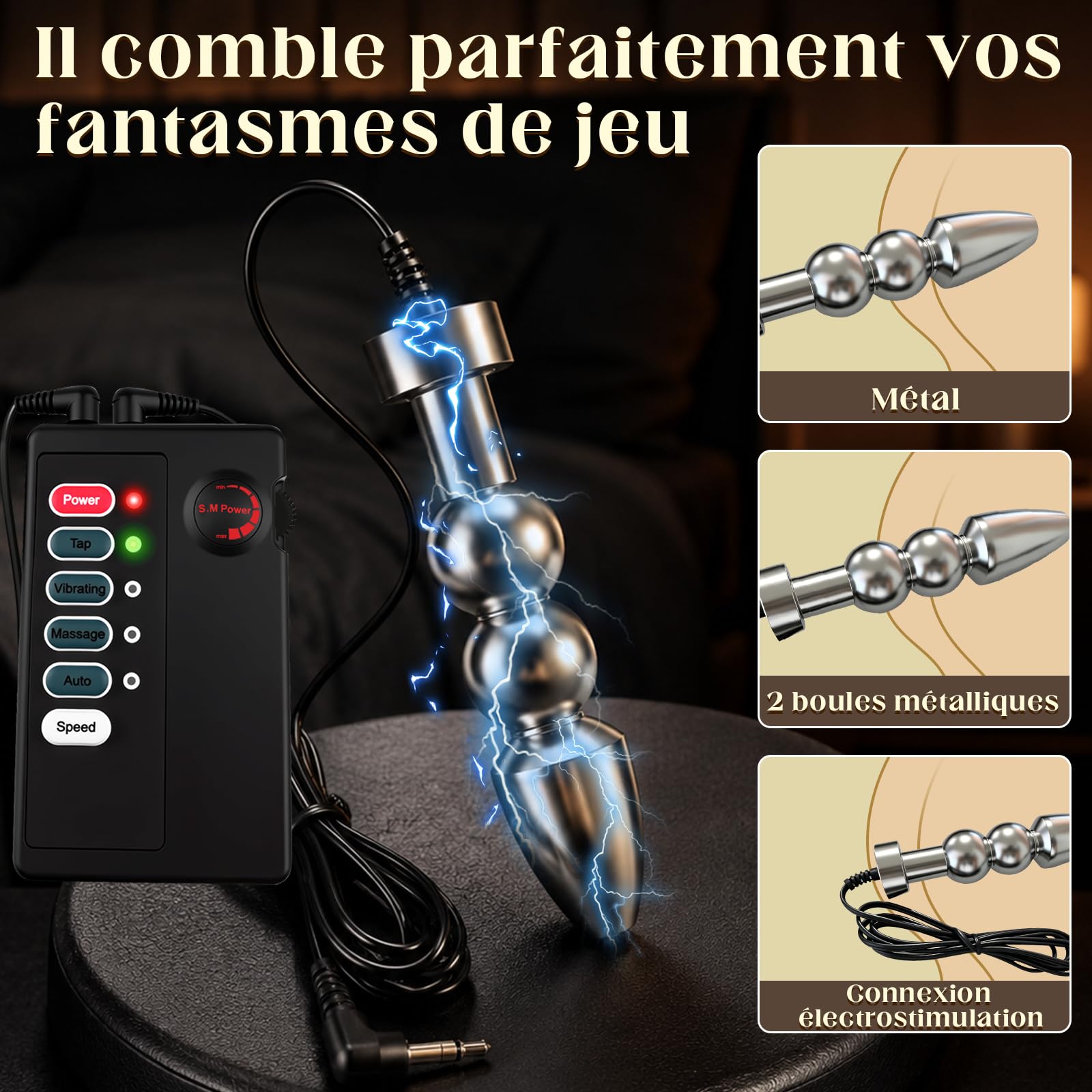 Plug Anal Électrique Pinces à Tétons Extreme Électrode Autocollant Appareil | Bondage Set d'électrostimulation Pour Femme et Homme