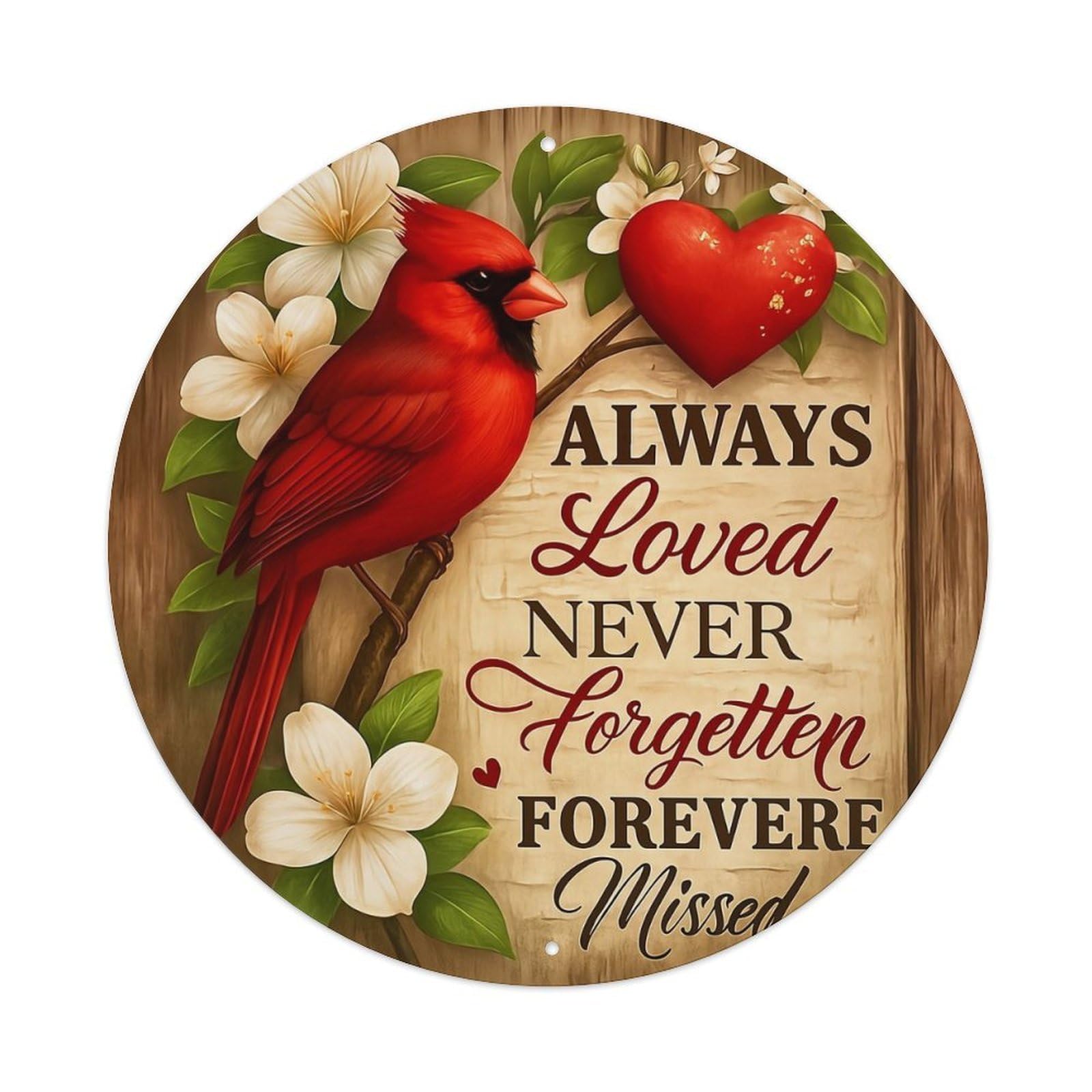 Always Loved Never Forgotten Forever Tin Sign Metal Poster Vintage Metal Signs for Home Man Cave Bar Cafe Kitchen laundry room Wall Decorations 8x8 inches