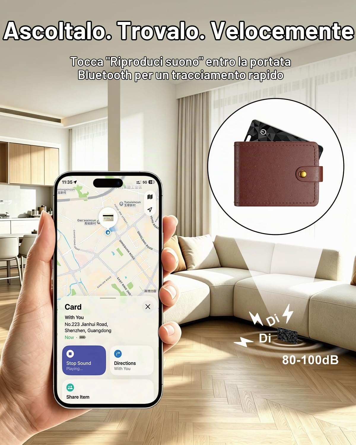 Rohobuo Air Tracker Card Tag — immagine 3 di 11