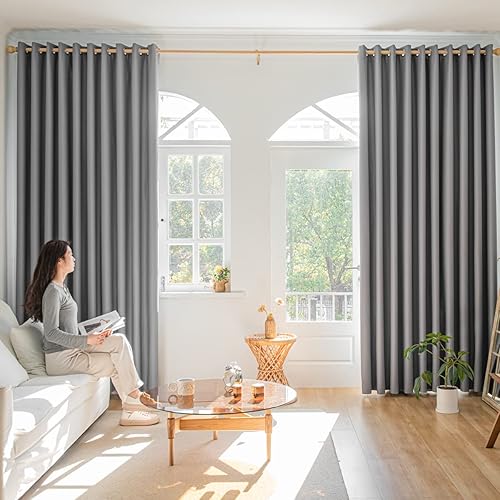 Miniatura 18 de Cortinas opacas negras para ventanas de 63 pulgadas de largo, juego de 2 paneles con ojales, cortinas opacas con ojales, ahorro de energía,