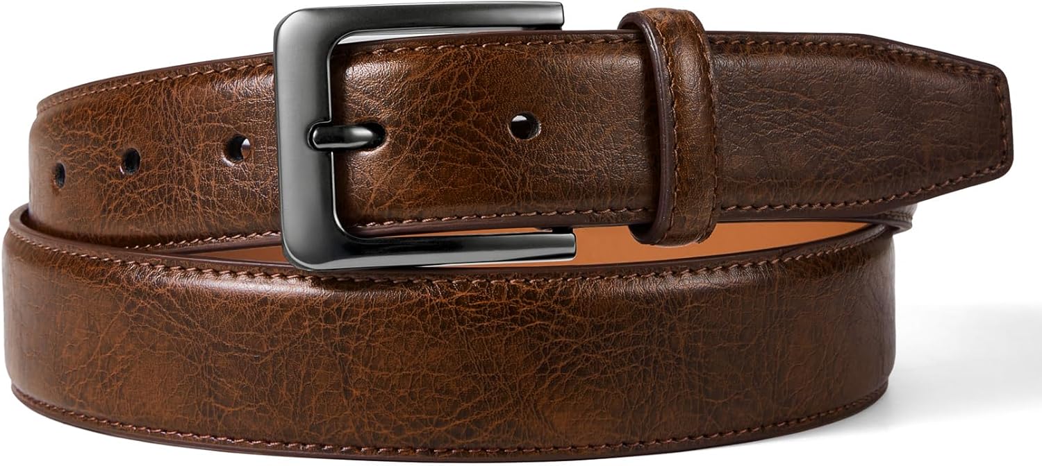 VATAN Men's Genuine Leather Dress Belts, Handmade Classic Every Day Leather Jeans Belt for Men Work Business Casual - Image 3