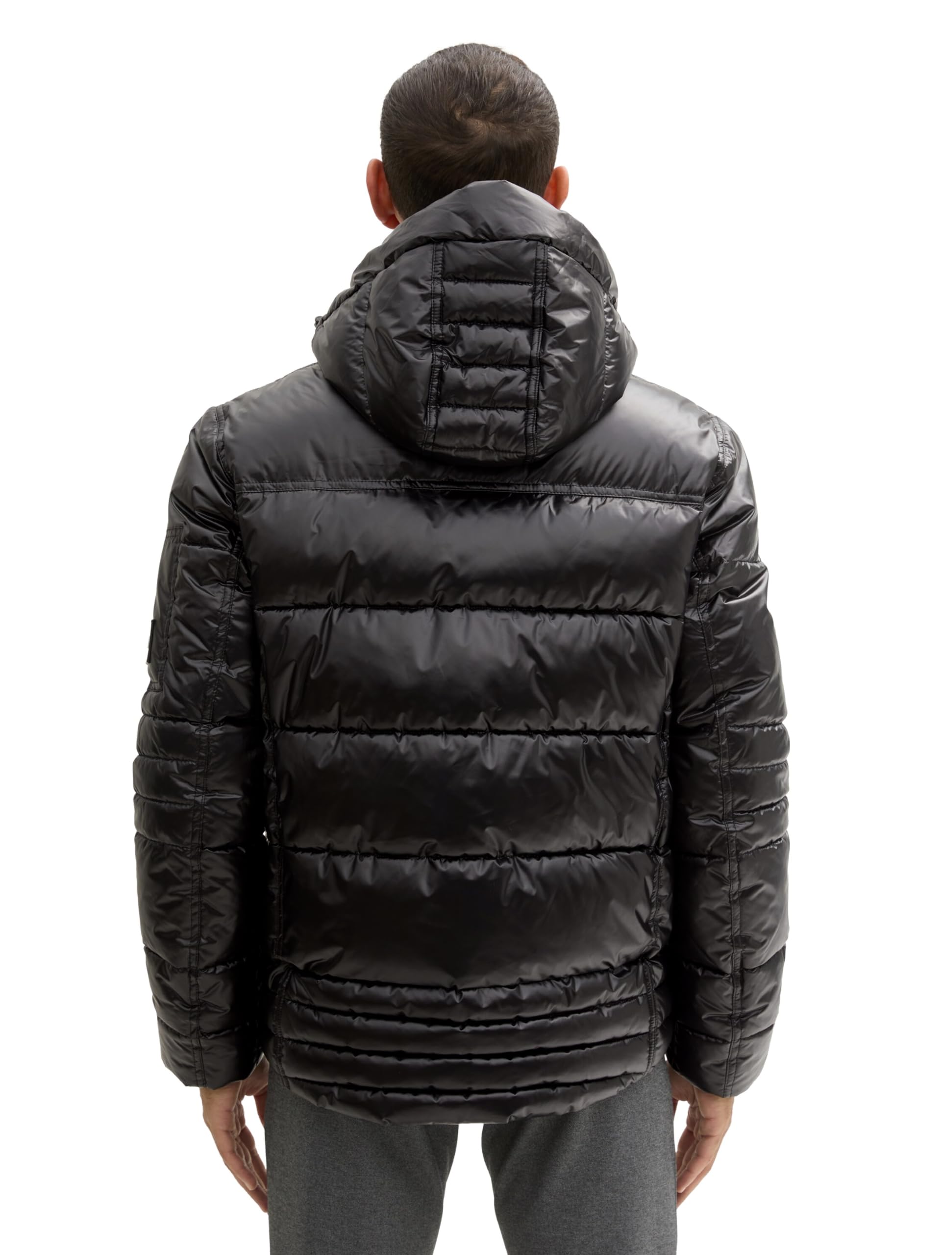 Tom Tailor Herren Pufferjacke mit Abnehmbarer Kapuze,36459 - Shiny Black, XXL – Ansicht 2