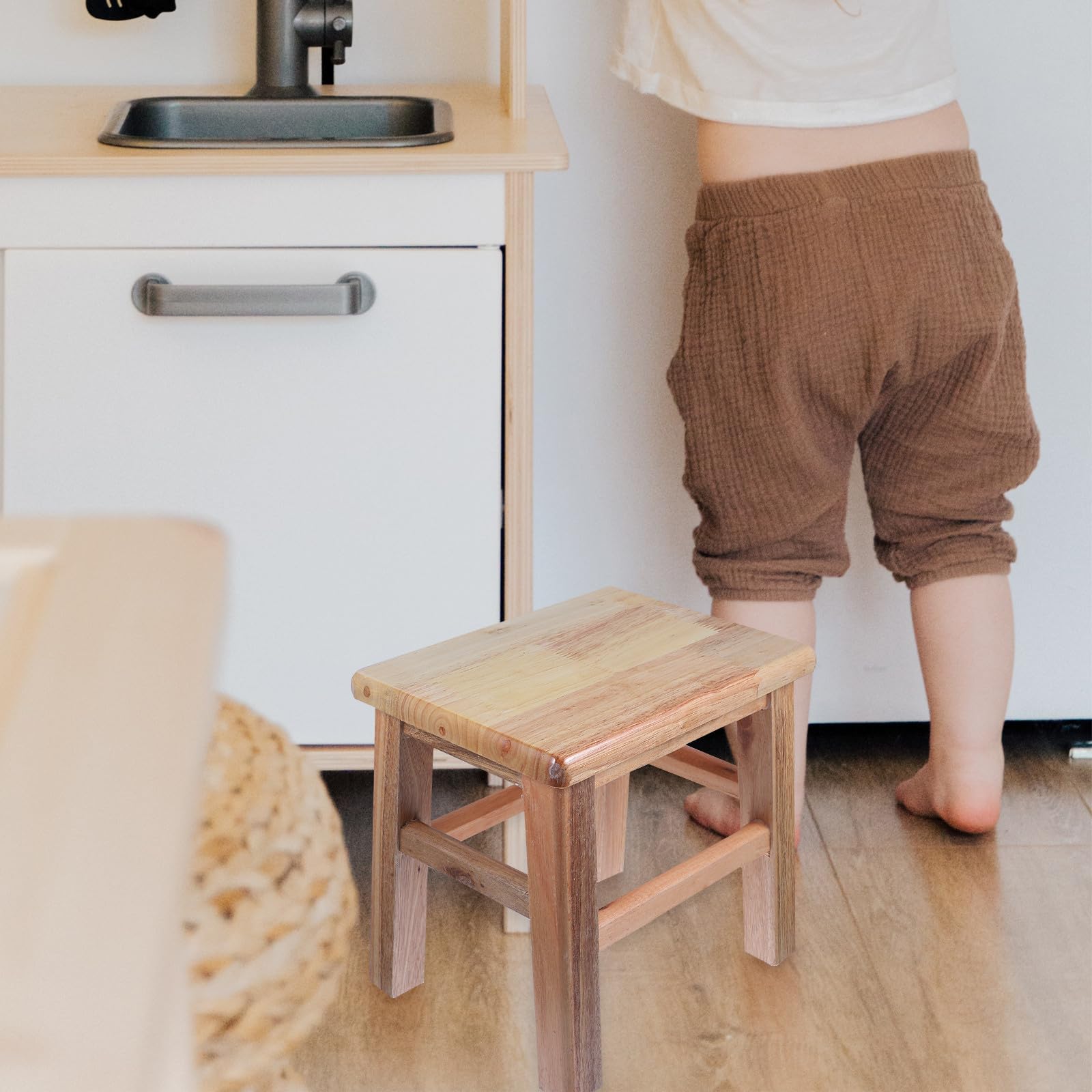 Zerodeko Taburete Pequeño de Madera Maciza, Portátil Hogar