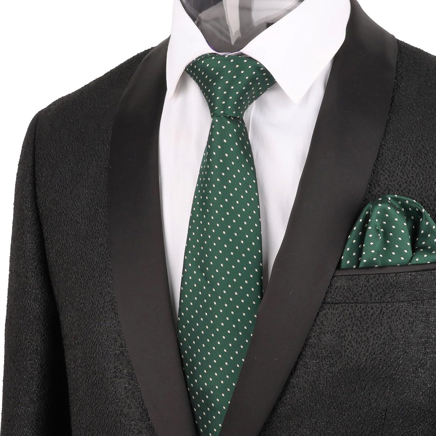 Alizeal Mens 3.15'' Vintage Necktie and Pocket Square Business Geometric Regular Patterns Tie and Hanky Set - Image 2