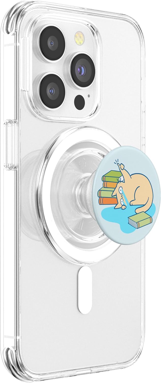 PopSockets Cat & Bookish Phone Grip - Cat-astrophic Reader PopSockets PopGrip for MagSafe