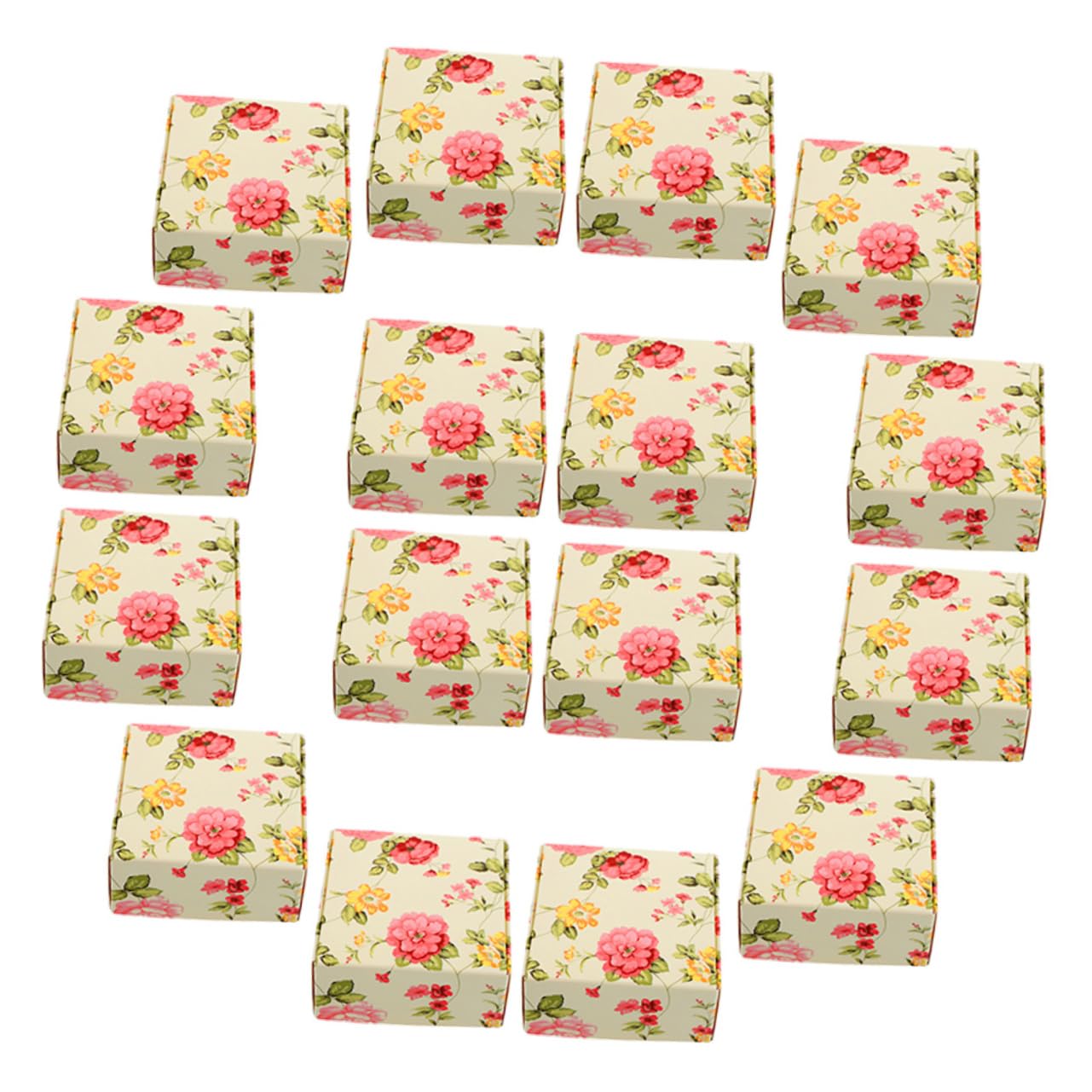 Scatole di Carta Kraft 90 Pezzi per Dolci e Cioccolatini Motivo Floreale, Confezioni Regalo per Cucine e Casa