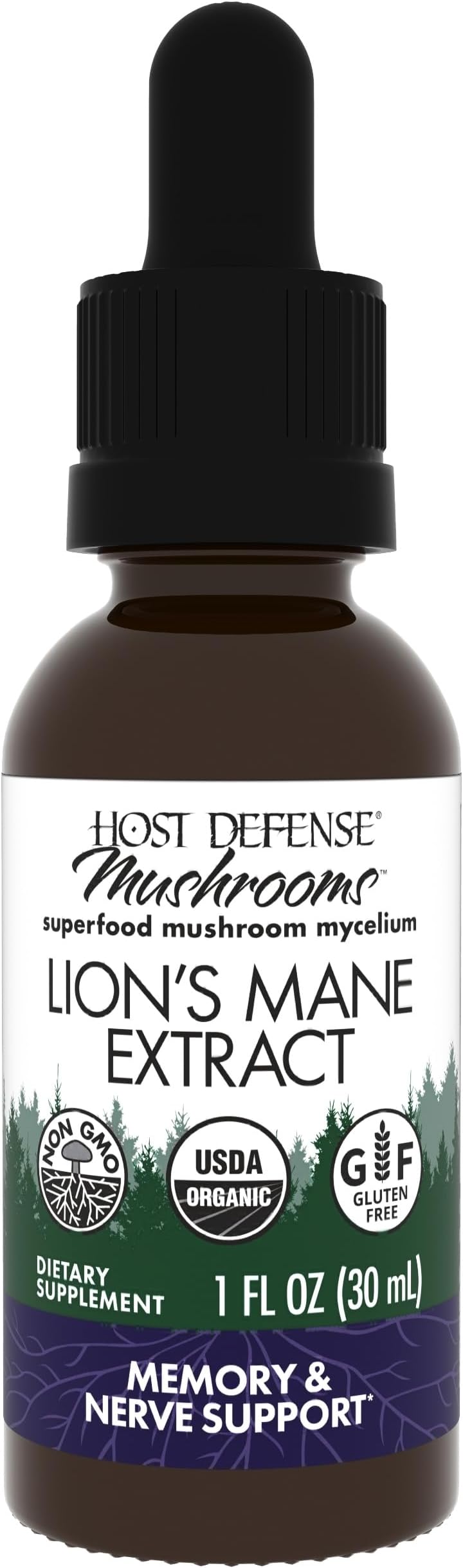 Host Defense - Lions Mane Extract, Memory & Nerve Support, 30 Servings (1 oz)