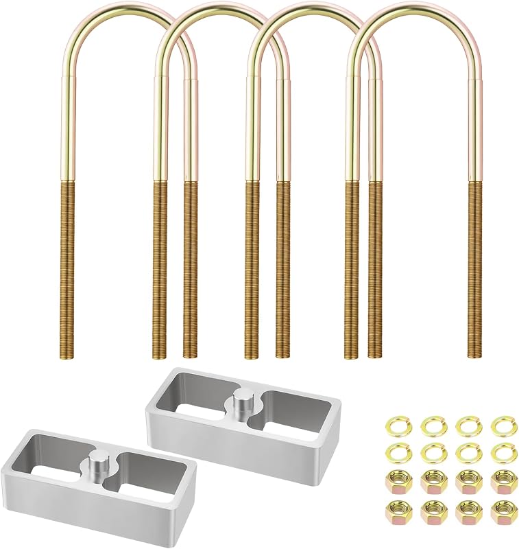 Kit de blocos de rebaixamento para feixe de molas WOTUPHJI 1,5 polegada, com grampos em aço zincado – WT011