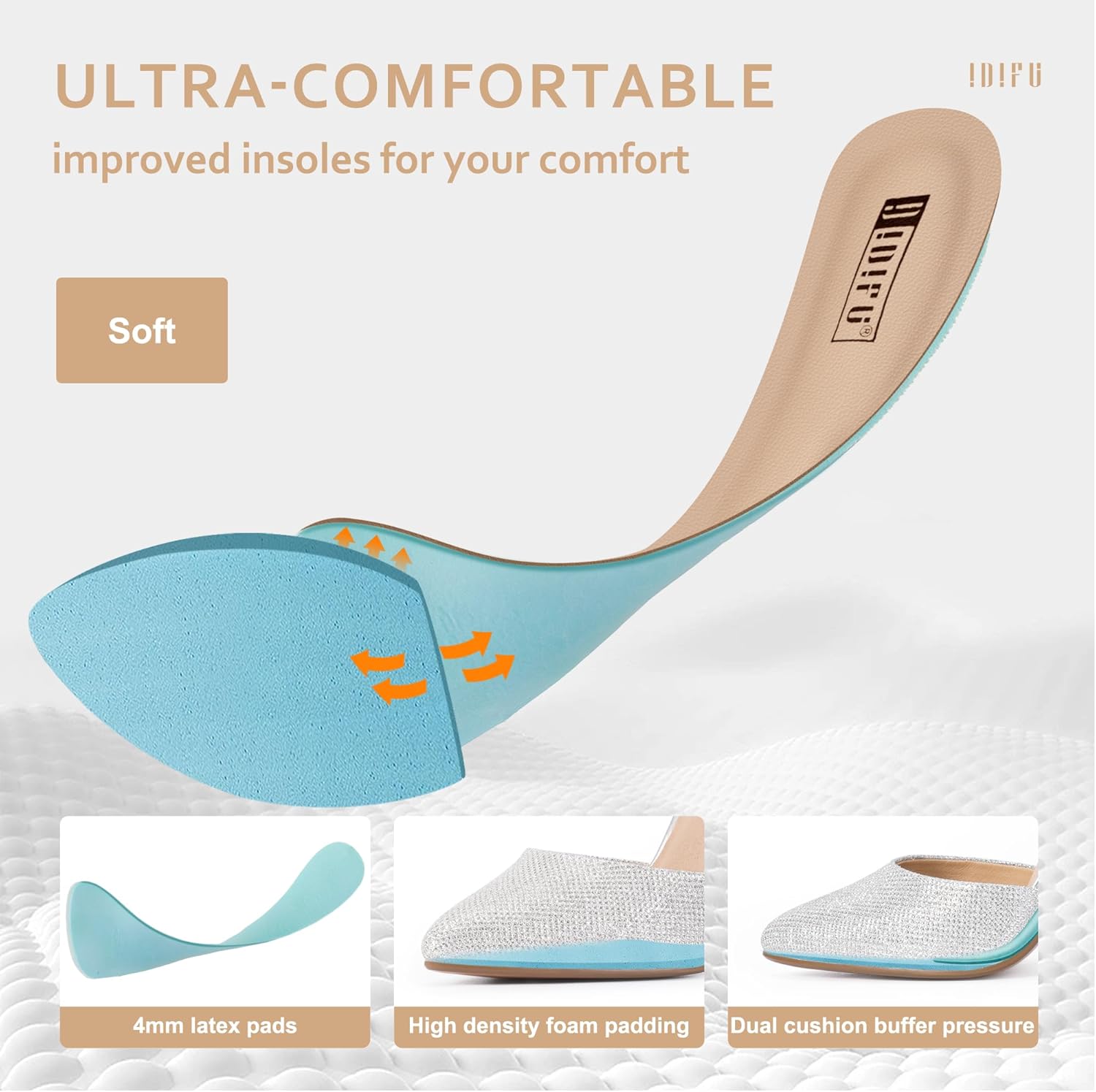 IDIFU Women's IN4 Pedazo High Block Heels Pumps Pointed Closed Toe Ankle Strap Dress Wedding Shoes - Image 5