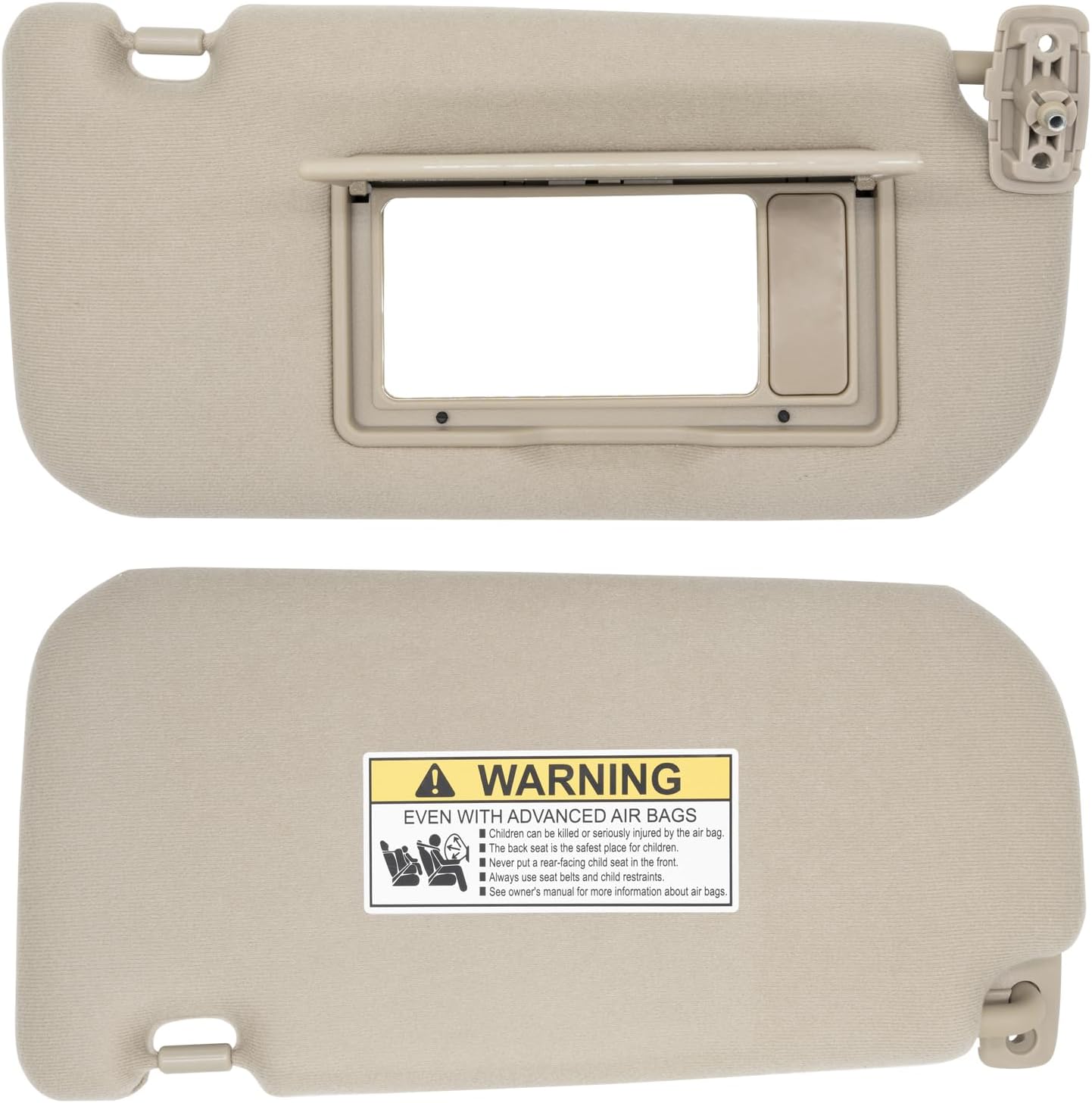 NHILES Driver & Passenger Side Sun Visor Replacement Fits for KIA Sportage 2005-2010 Sunshade Without Light 85202-1F090EZ 85201-1F090EZ Color Beige