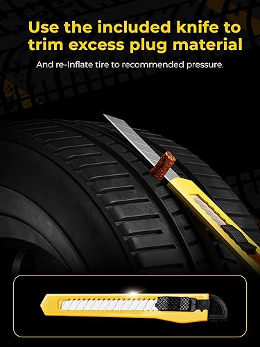 Miniatura 5 de Juego de reparación de neumáticos Autown con tapones para arreglar pinchazos y tapar llantas con facilidad - Kit de reparación de neumáticos