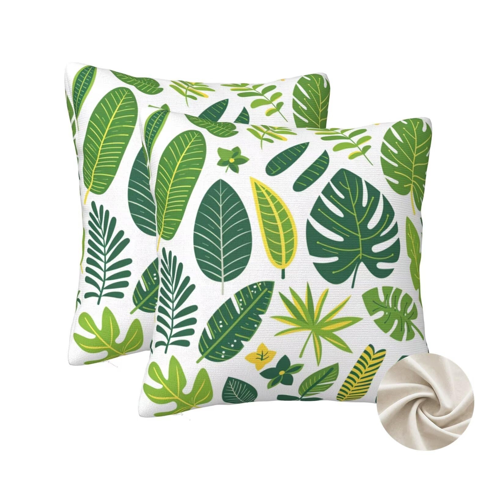 Housse coussin vert tropical 50x50 pour transformer l'ambiance de votre salon de jardin