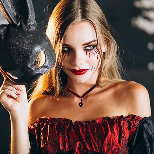 Miniatura 4 de Long tiantian Collar de vial de sangre de vampiro, gargantilla de vial de sangre de Halloween para mujer, accesorios de vampiro, cosplay