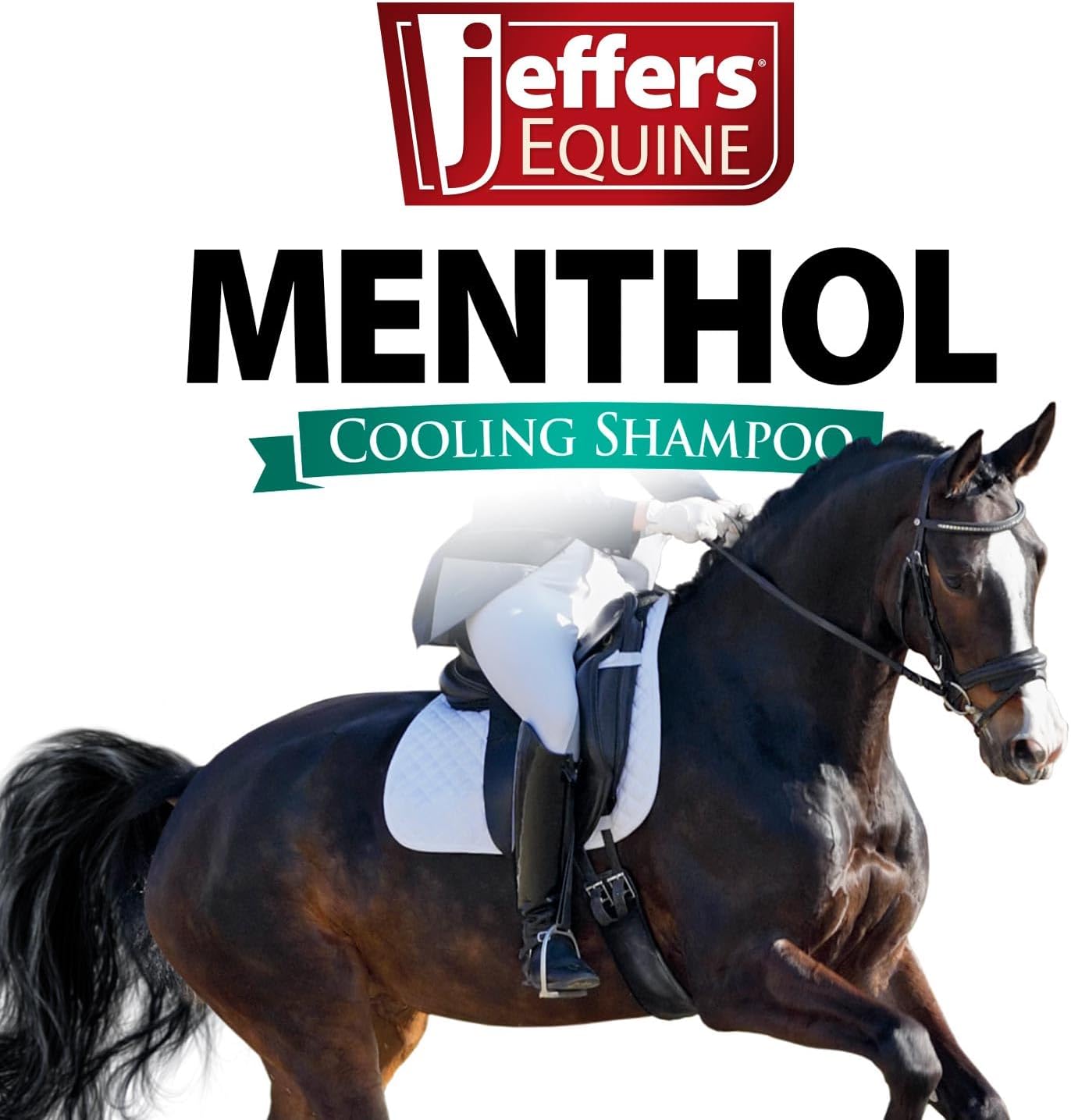 Jeffers Equine Menthol Cooling Horse Shampoo, 16 oz - Concentrated Horse Shampoo for Cleaning, Deodorizing & Conditioning Coat, Mane & Tail with 100% Pure Australian Menthol, Coconut Oil & Aloe Vera image 2