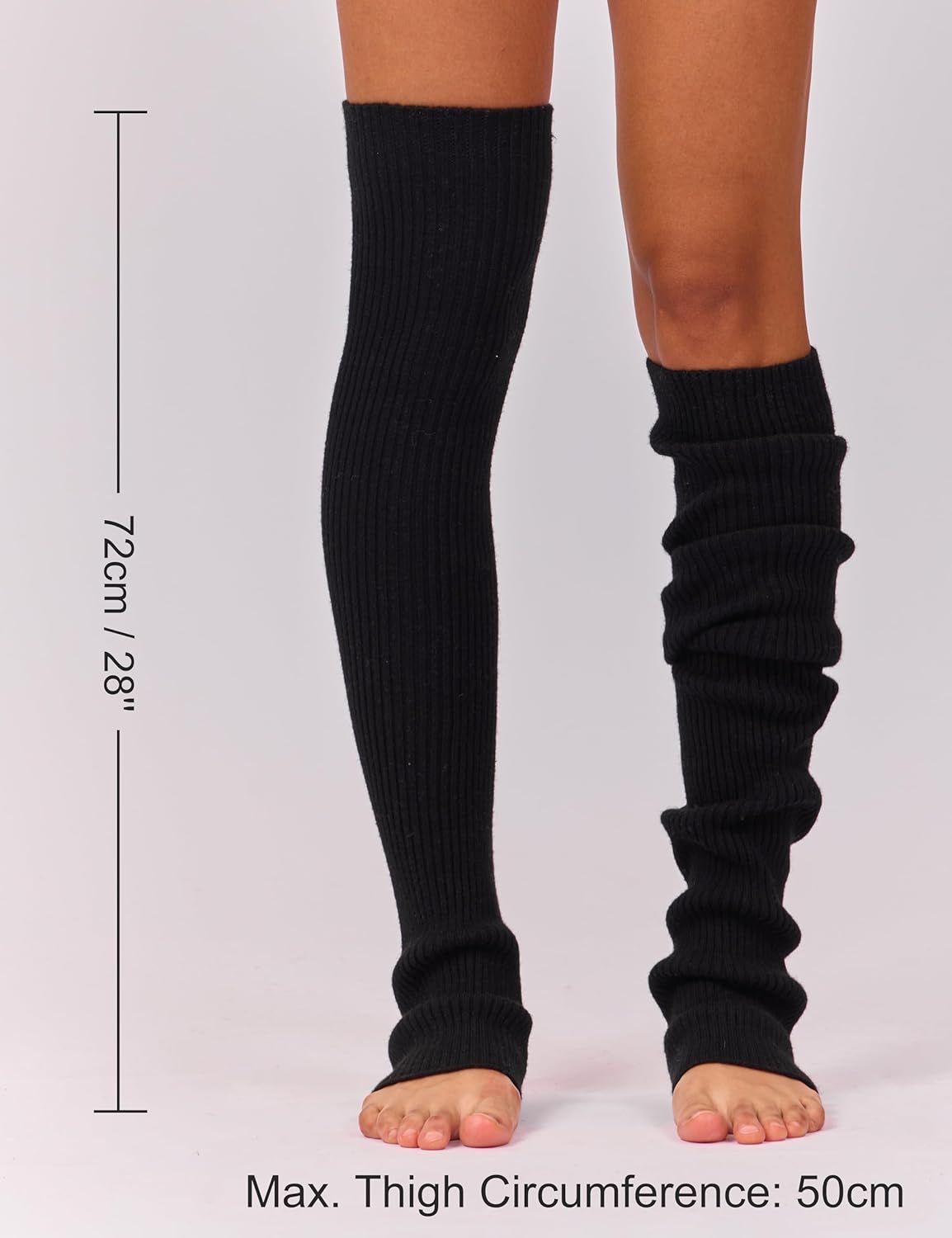 Womens Wool Leg Warmers Winter 28'' Thigh High Long Legwarmers 80s for Yoga Ballet Dance - Image 2
