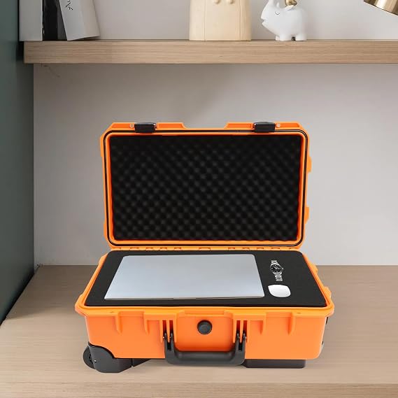 22 Protective Roller Camera Hard Case, Protective Camera Case with IP67 Water-prevent, Transport Roller Gear, Camera, Tools, Equipment Hard Case (Orange)