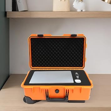 22 Protective Roller Camera Hard Case, Protective Camera Case with IP67 Water-prevent, Transport Roller Gear, Camera, Tools, Equipment Hard Case (Orange)