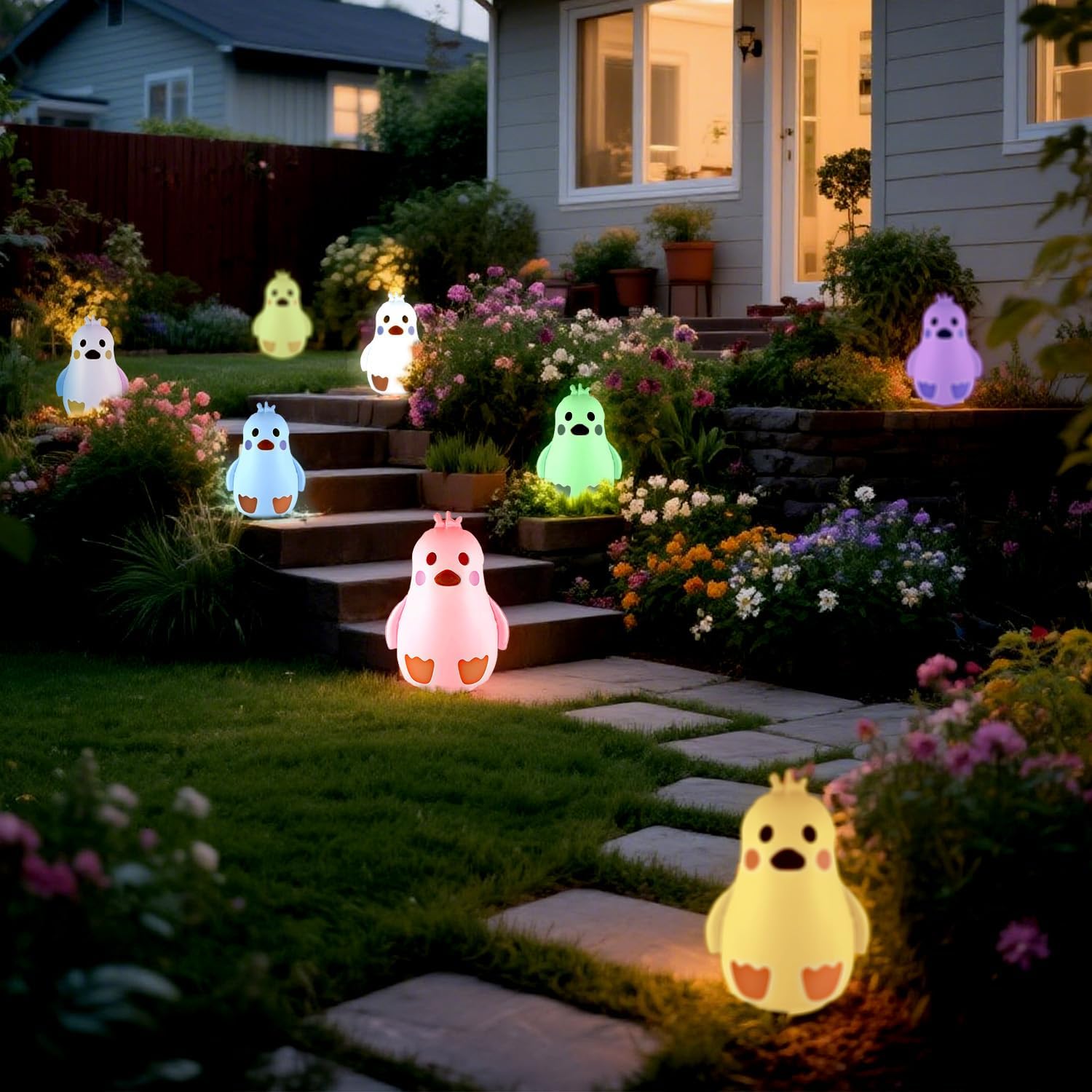 Solar Penguin Light, Rechargeable Globe Color Changing Solar Globe Lamp IP65 Waterproof Outdoor Garden RGB Warm White/White Orb Light for Patio Pool Yard Bar Party Decorative Lightin