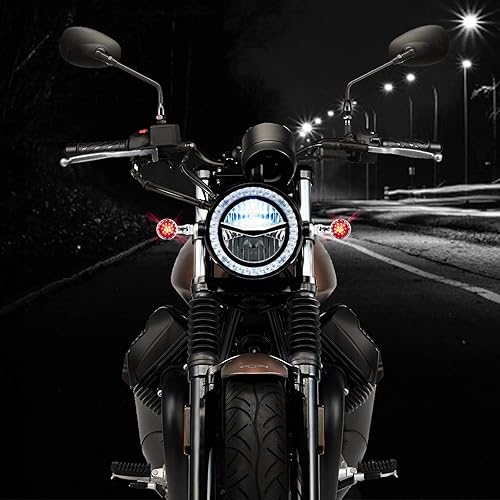 Miniatura 7 de DREAMIZER - Luces intermitentes para motocicleta cromadas, 15 LEDs, con forma de bala, luces indicadoras delanteras y traseras, luz roja ámbar,