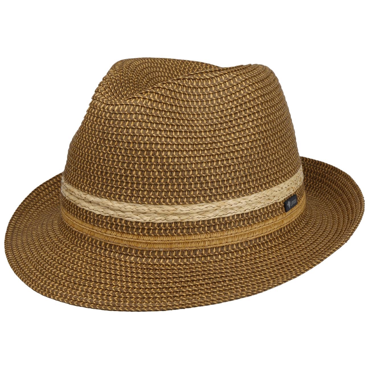 Lipodo Costanzo Bogart Hat Straw Fedora Raffia Striped Lightweight Made in Italy Men Summer Brown L (58-59 cm)