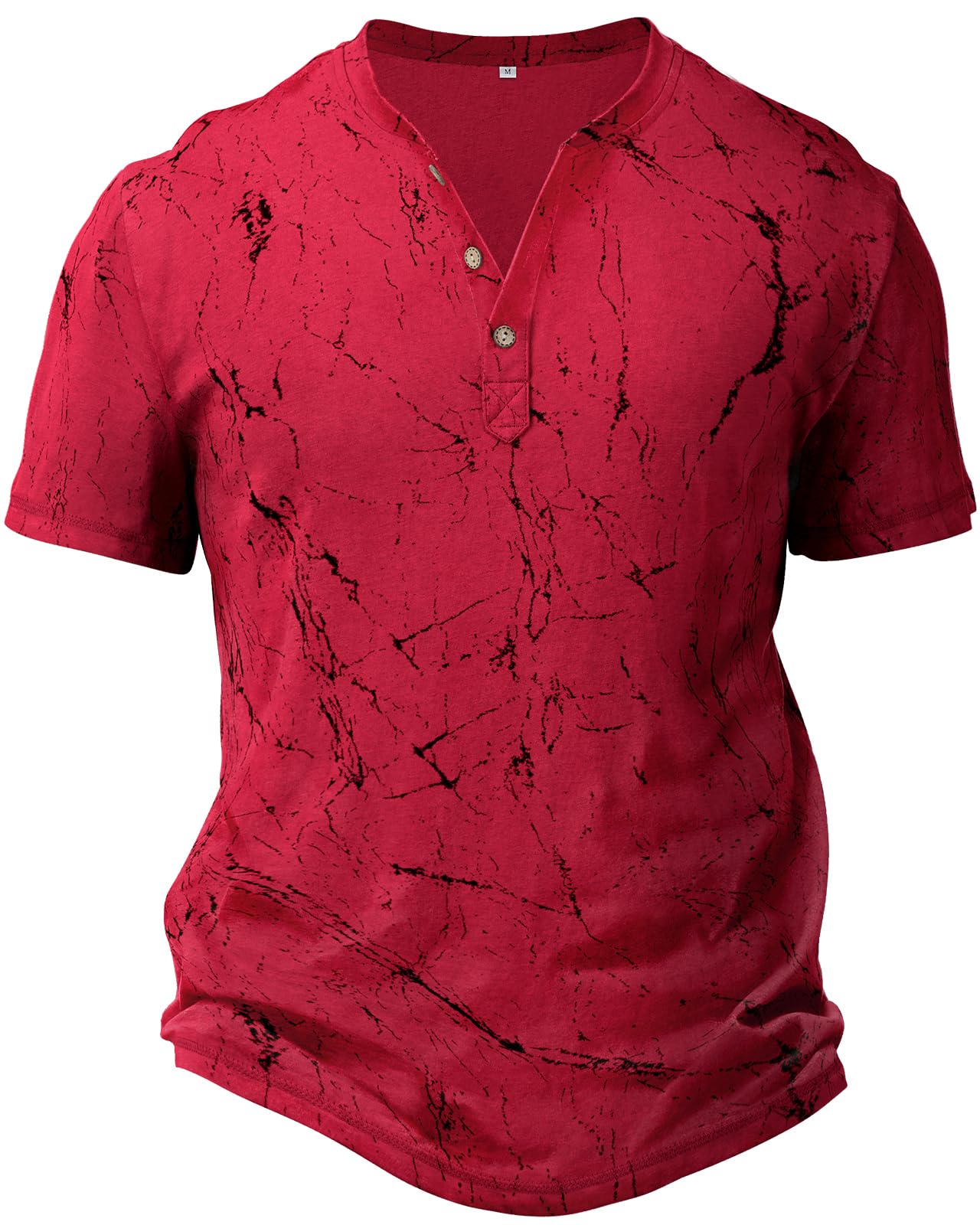 HMIYA Hemd Herren 100% Baumwolle Vintage Henley Shirt Kurzarm T-Shirts für Herren Sommerhemd Beiläufig Männer