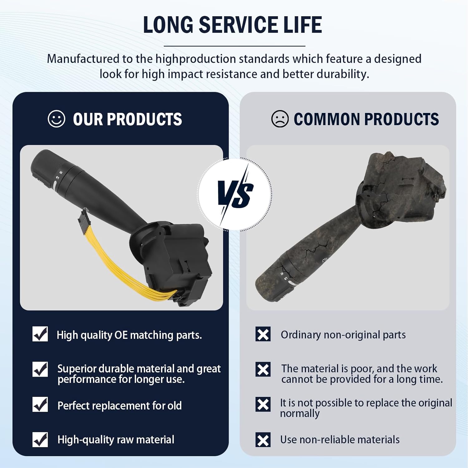 68003214AA Windshield Wiper Control Switch Compatible with Wrangler 2007-2016, Avenger 2008-2014, Sebring 2007-2010, PT Cruiser 2006-2008, 200 2011-2014