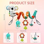 MONSTIME Car Seat Toys for Babies 0-6 Months, Newborn Toys Baby Toys 0-3 Months Stroller Toys, Infant Toys 0-6 Months for Carseat Stroller Crib with Mirror, Rattle, Teether for 0 3 6 9 12 Boys Girls