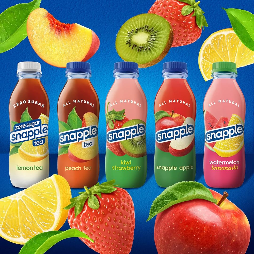 Snapple Tea Variety Pack, 6 Assorted Flavors – Ready-to-Drink Iced Tea – 16 fl oz Bottles – 12 Pack