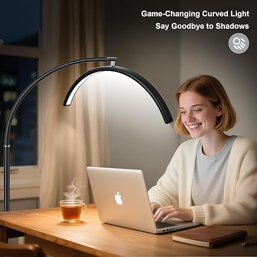 Miniatura 12 de Luz de pestañas de media luna para extensiones de pestañas y esteticistas, lámpara de pestañas LED regulable, luz de luna sin sombras para Grande