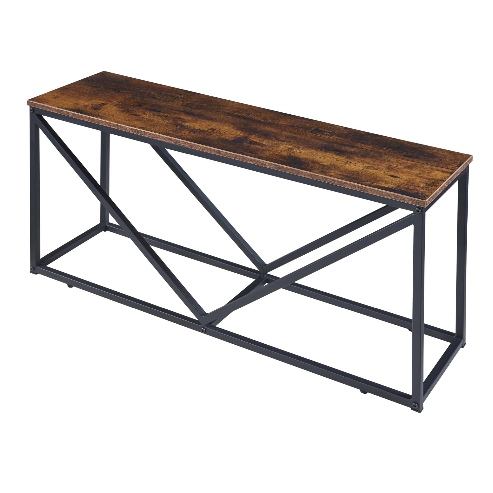 [en.casa] Kaminholzregal Vaasa Feuerholzständer mit Sitzfläche Holzlager aus Stahl Brennholzregal V-förmige Stangen Holzunterstand Brennholzständer für Innen 100x30x50cm Schwarz