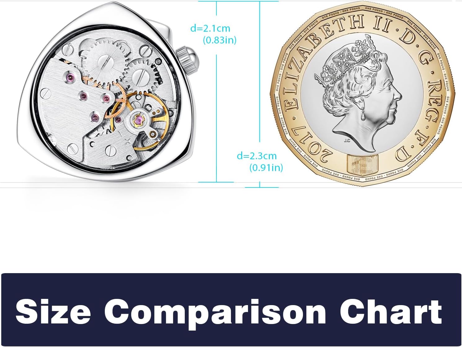 HONEY BEAR Cufflinks Mens Triangle Working Watch Movement Steampunk Wedding Gift with Box