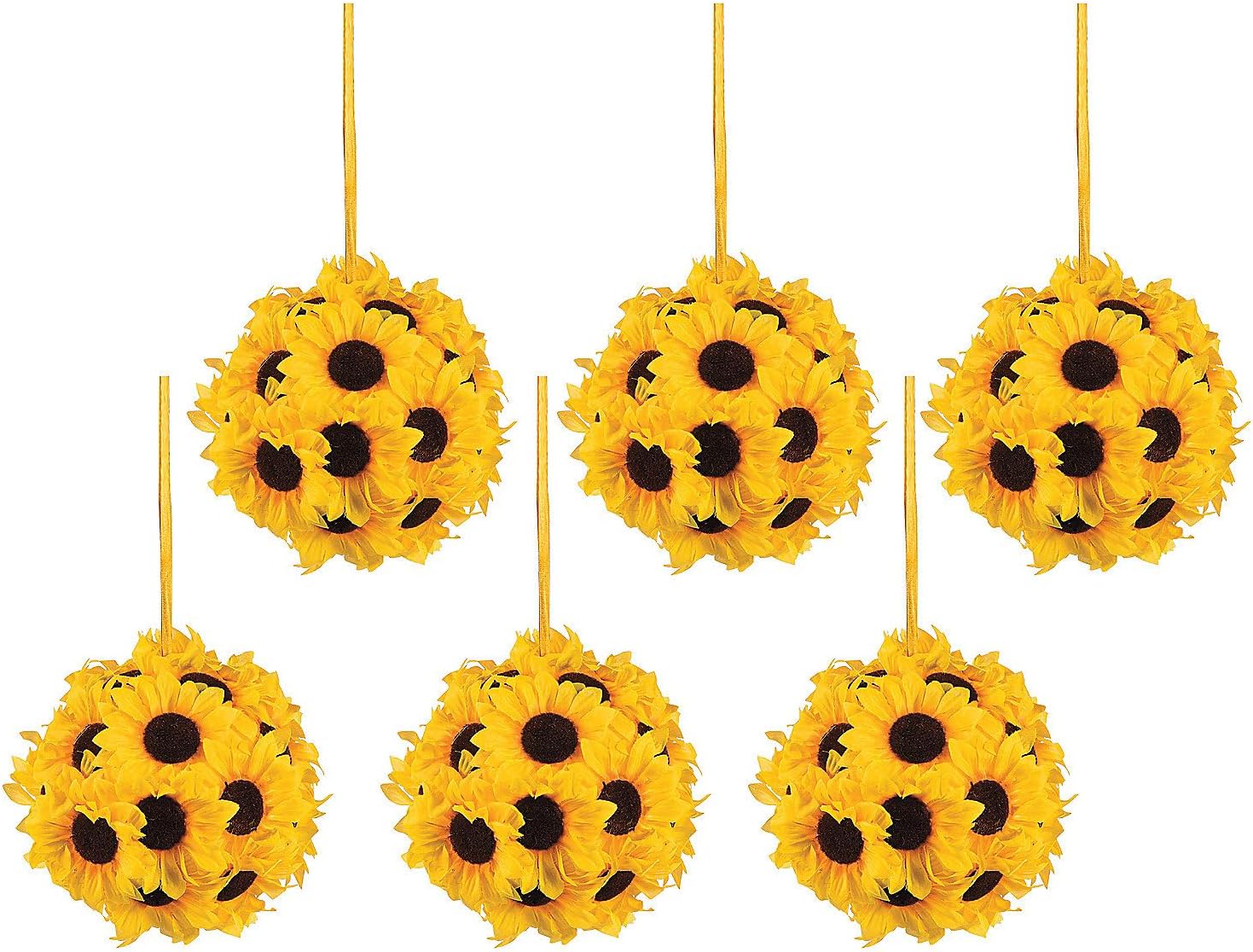 Pomander Sunflower Kissing Balls Bulk 6 Pc