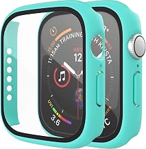 Apple Watch Series 3 42mm Case 2 Pack with Tempered Glass Screen Protector | Hard PC Protective Covers with Tempered Glass, Scratch Resistant Full Screen Protection with Easy Snap On Design