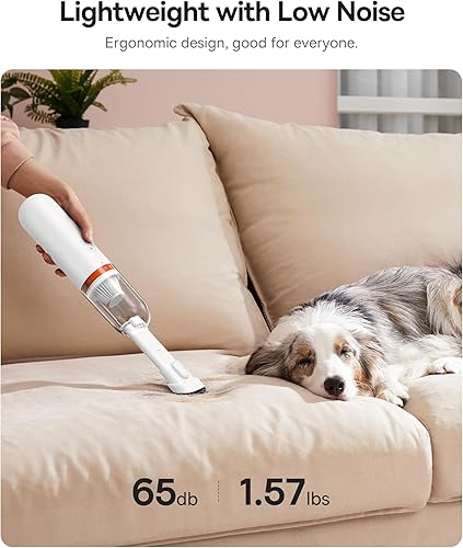 Miniatura 2 de Baseus Aspiradora de mano, aspiradora inalámbrica recargable con ultra bajo ruido y carga rápida 3H tipo C, mini aspiradora portátil de mano pequeña