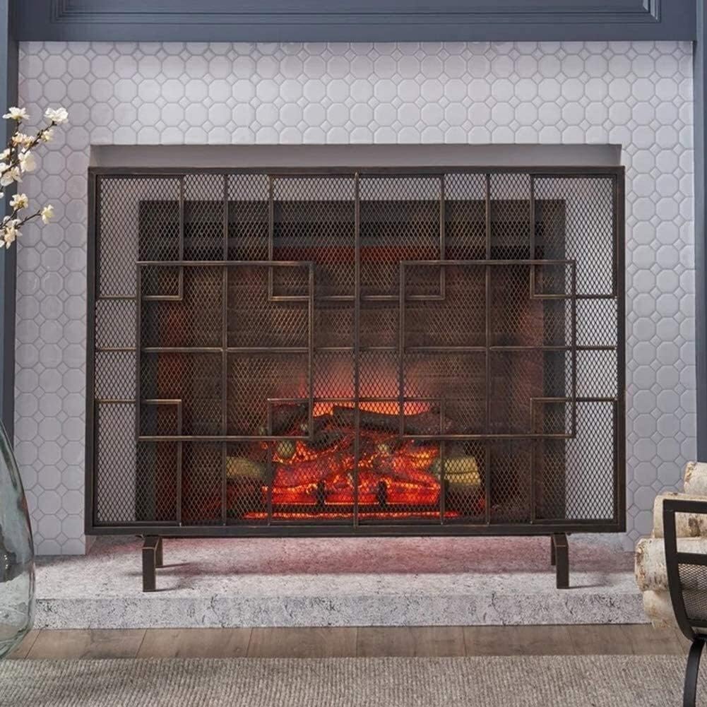 Fireplace Screen Guard,Fireplaces Spark Protection Flat Safe Witht Steel Mesh,Extra Large Spark Screens