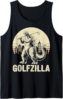 Funny Golfzilla Monster Playing Golf Retro Design Tank Top