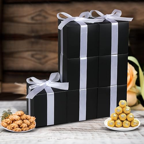 Miniatura 8 de DOYIDE Paquete de 50 cajas de regalo pequeñas, cajas de regalo de 2 x 2 x 2 pulgadas, cajas de regalo de papel marrón con tapas para regalos,