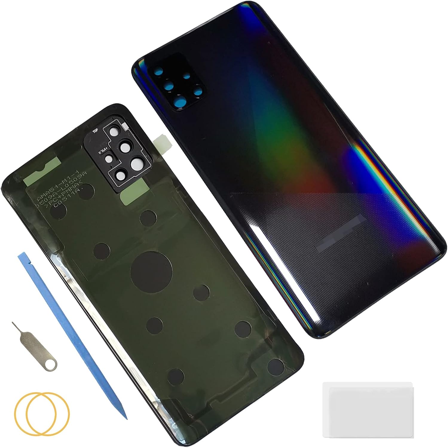 Galaxy A51 4G Back Cover Replacement Rear Battery Housing Door Parts for Samsung Galaxy A51 4G A515F A515U (Black)