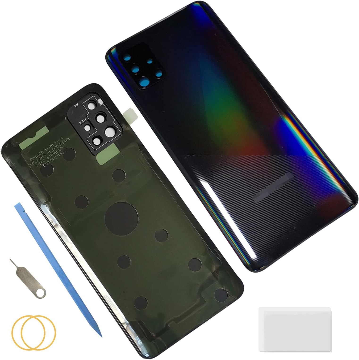 Galaxy A51 4G Back Cover Replacement Rear Battery Housing Door Parts for Samsung Galaxy A51 4G A515F A515U (Black)