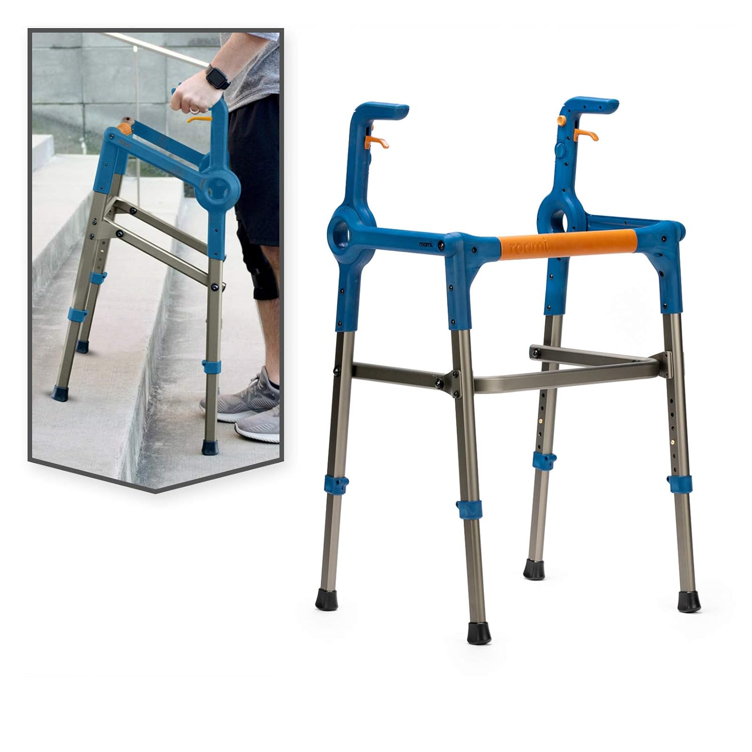 Roami Progressive Mobility Aid, Urban Blue, Walker and Step Assist