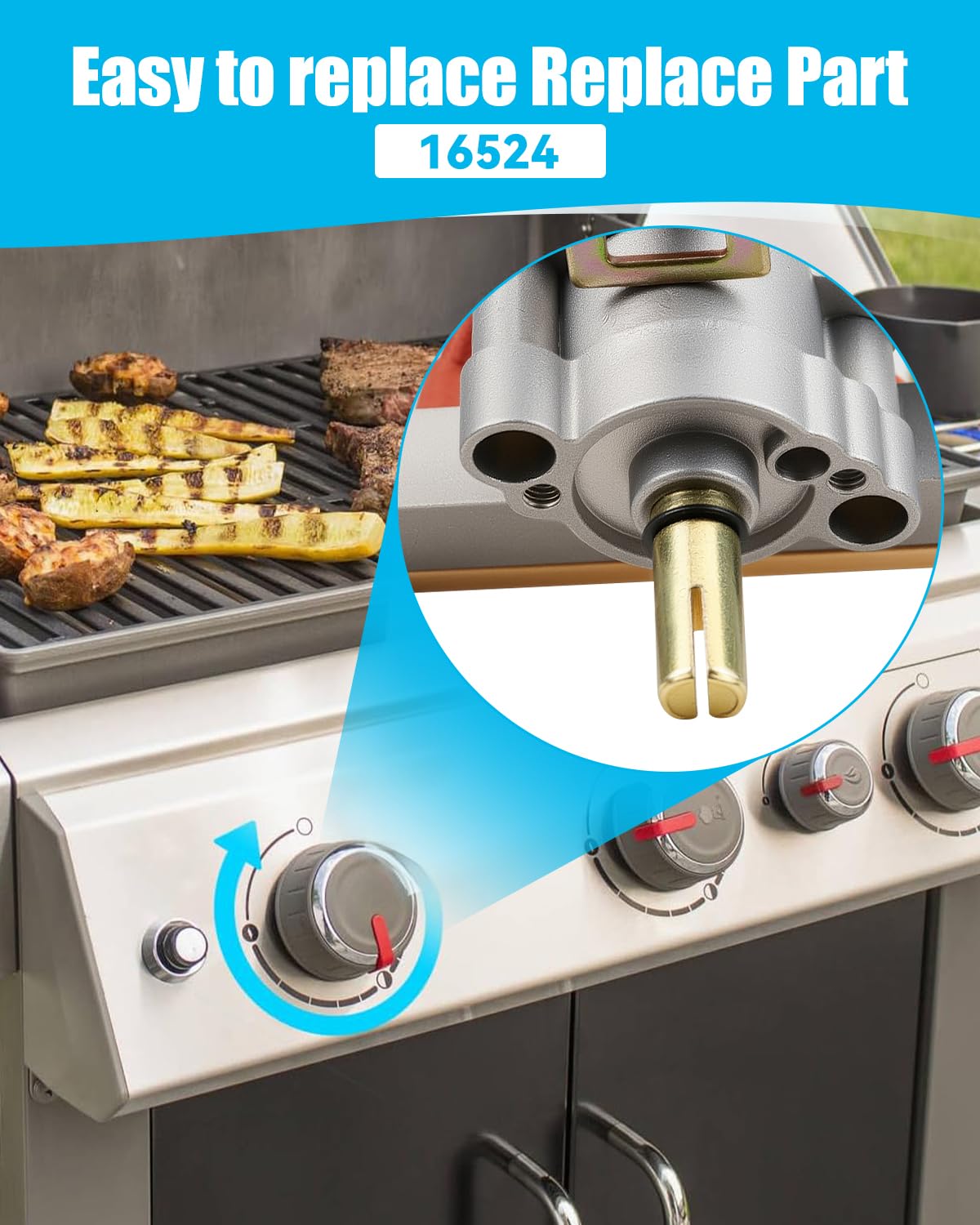 Bull Angus Brahma Summerset Sizzler Gasgrill-Ventil passend für Lion Blaze BBQ Island Gasgrill, Flüssiggas, Lochgröße 1,0 mm