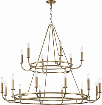 Crystorama Bailey 18 Light Aged Brass Chandelier