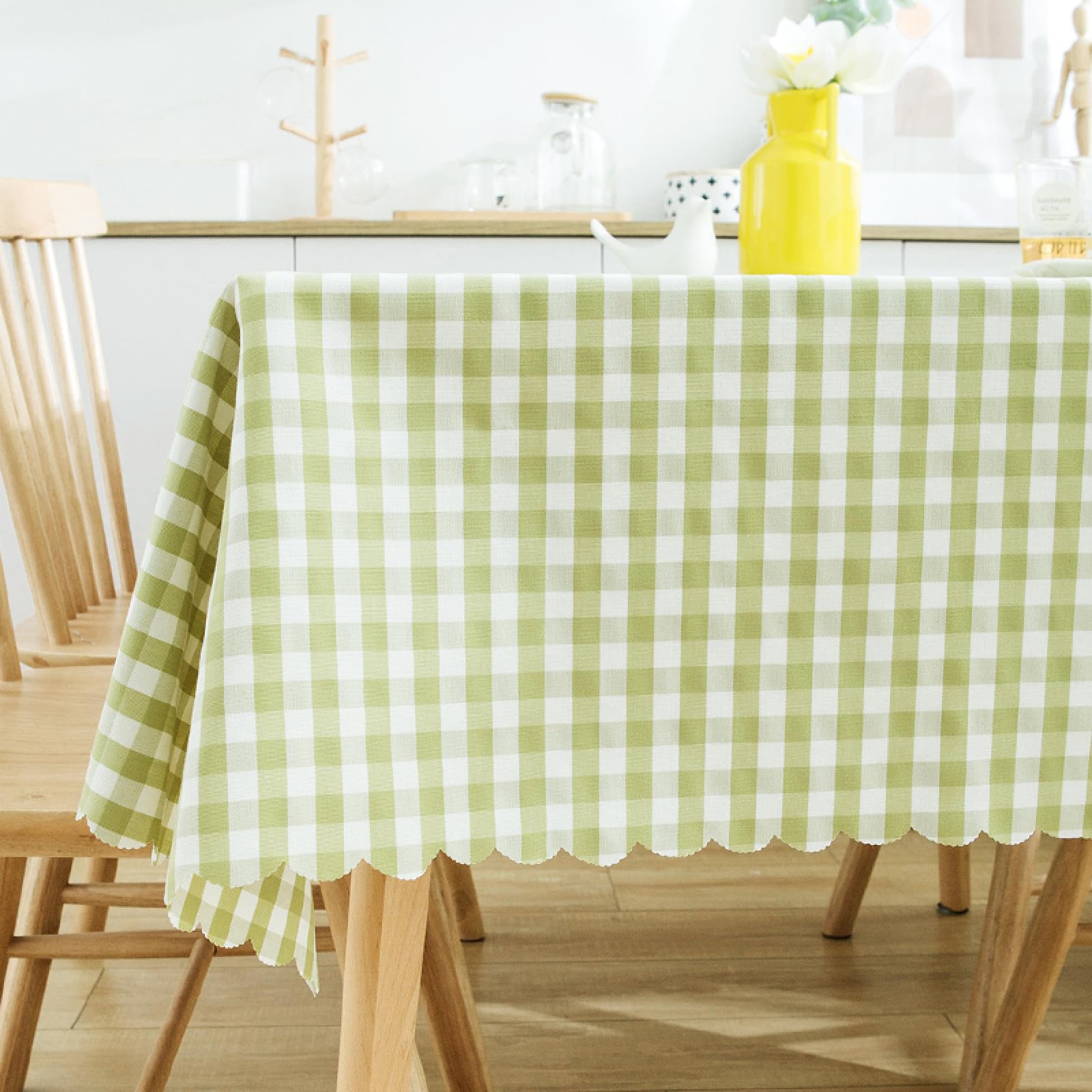 Nappe de table rectangulaire verte 90x145 anti-chaleur anti-tache
