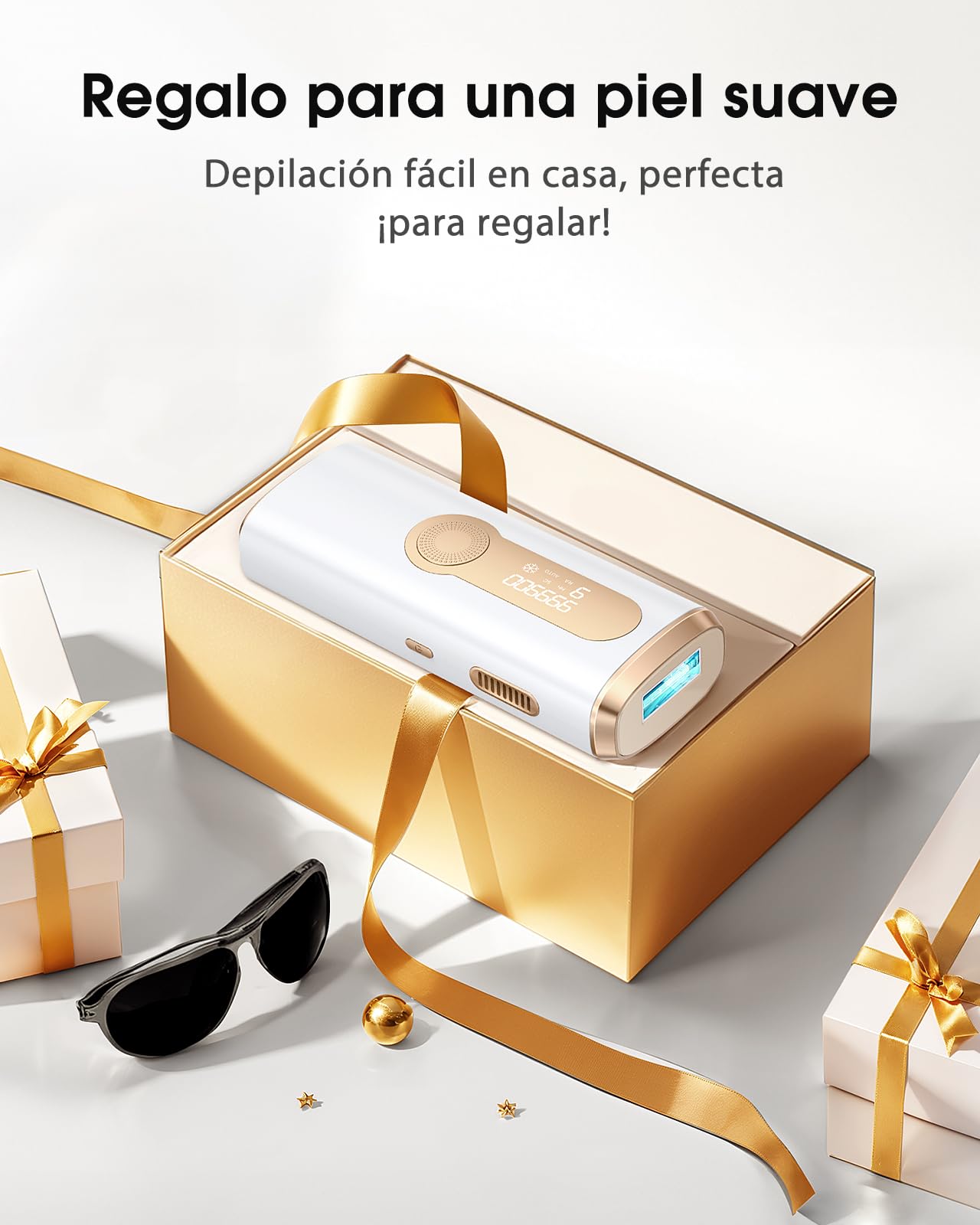 Haarlosy Depiladora Laser IPL con Refrigeración para Todo el Cuerpo, GLY06 | Depiladora Luz Pulsada Indolora, Innovadora Función 3 en 1, 9 Niveles de Energía, 999,900 Flashes, Uso en Casa